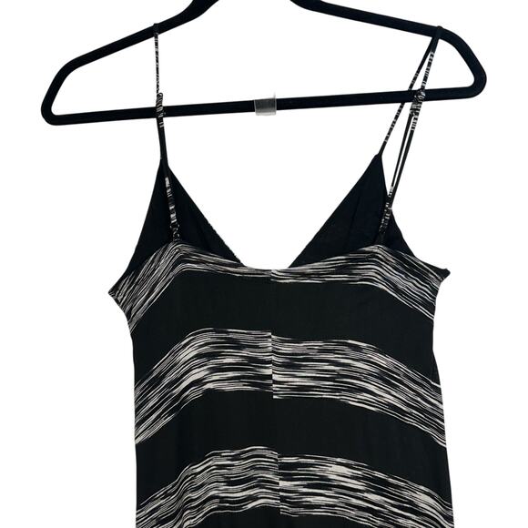 Striped Maxi Slip Dress Black White Small Lined Adjustable Long Boho City Chic - Picture 8 of 14